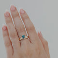 Montana Sapphire Two-Stone Geometric Ring | 925 Sterling Silver Band | Anima jewels