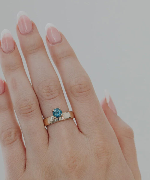 Montana Sapphire Two-Stone Geometric Ring | 925 Sterling Silver Band | Anima jewels