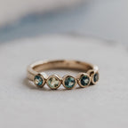 Montana Sapphire Bezel Band SEO Title 5 Montana Sapphire Bezel Band - 14k Gold Blue Stackable Ring | Anima jewels