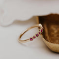 Ruby Eternity Ring 925 Sterling Silver Star Etched Stacking Band | Anima jewels