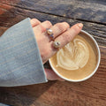 Vintage Inspired Pearl and Tanzanite Silver Statement Ring | Anima jewels