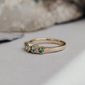 Geometric Hexagon Montana Sapphire Silver Engagement Ring | Anima jewels