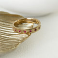 Ruby Pave Wedding Band Thick 925 Sterling Silver Ring | Anima jewels