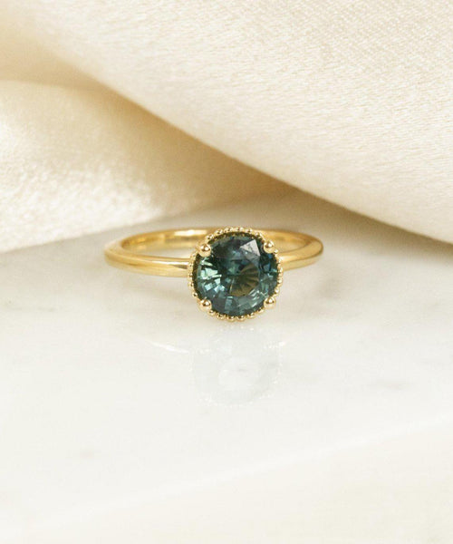 Montana Sapphire Prong Band Silver Blue Stackable Ring | Anima jewels