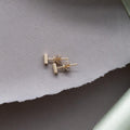Double Baguette Diamond Bezel Earrings 14k Gold | Anima jewels