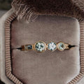 Geometric Hexagon Montana Sapphire Silver Engagement Ring | Anima jewels