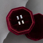 Double Baguette Diamond Bezel Earrings 14k Gold | Anima jewels