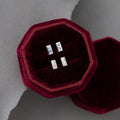 Double Baguette Diamond Bezel Earrings 14k Gold | Anima jewels
