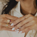 Estelle Ruby Star Band | 925 Sterling Silver Stacking Eternity Ring | Anima jewels