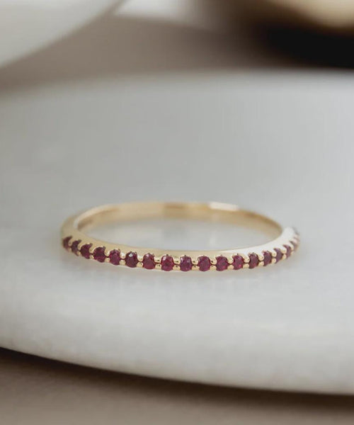Estelle Ruby Star Band | 925 Sterling Silver Stacking Eternity Ring | Anima jewels