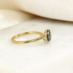 Montana Sapphire Prong Band Silver Blue Stackable Ring | Anima jewels