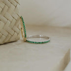Emerald Wedding Band 925 Sterling Silver Ring | Anima jewels
