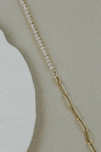 Moissanite Tennis Paperclip Bracelet 14k Gold Hybrid | Anima jewels