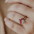 Ruby Curved Nesting Band Silver Chevron Tiara Stacking Ring | Anima jewels