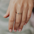 London Blue Topaz Wedding Band Half Eternity Gold | Anima jewels