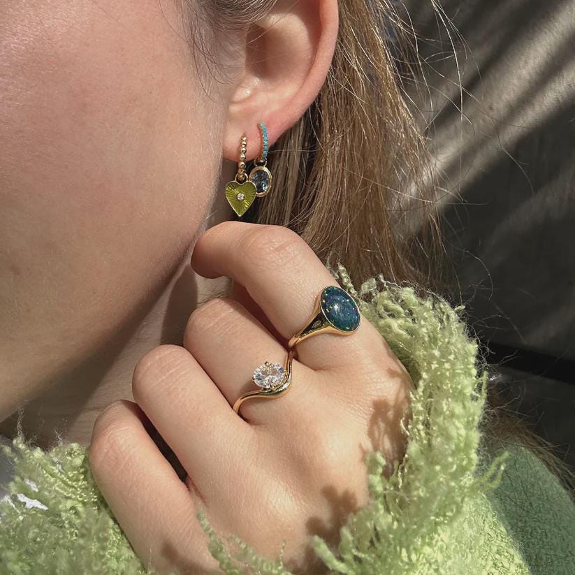 Black Opal Signet Ring 925 Sterling Silver Masculine | Anima jewels