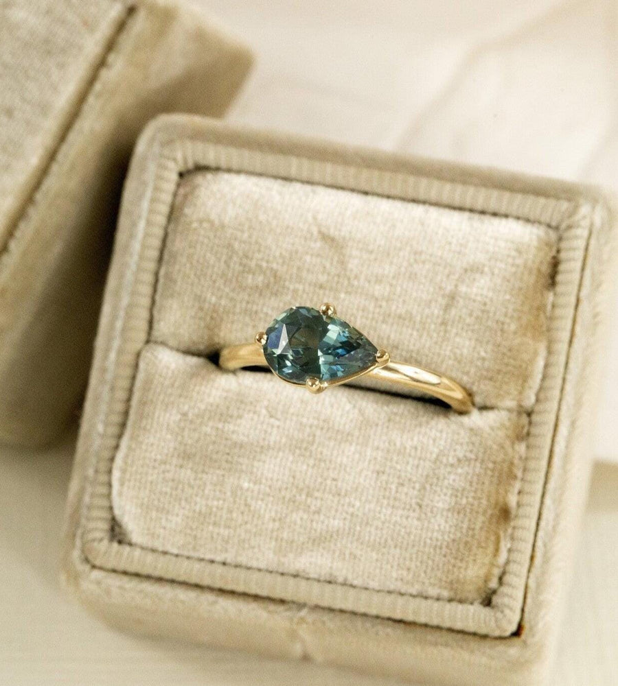 Pear Montana Sapphire Ring | 925 Sterling Silver Teardrop Solitaire Band | Anima jewels