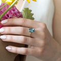 Oval Montana Sapphire Ring | 925 Sterling Silver Vintage Geometric Band | Anima jewels