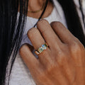 4 Montana Sapphire Prong Band 10k Gold Blue Stackable Ring | Anima jewels