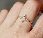 Opal Compass Ring 925 Sterling Silver Celestial Stackable Band | Anima jewels