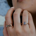 Marquise Tanzanite Engagement Ring Blue Gemstone Cluster | Anima jewels