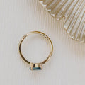 Pear Cut London Blue Topaz Solitaire Silver Engagement Ring | Anima jewels