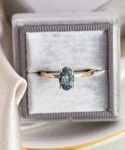 Oval Montana Sapphire Ring | 925 Sterling Silver Vintage Solitaire Band | Anima jewels