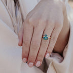 Two Montana Sapphire Prong Ring Silver Stackable Band | Anima jewels