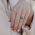 Two Montana Sapphire Prong Ring Silver Stackable Band | Anima jewels