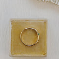 Emerald Solitaire Dainty Ring Silver Minimalist Stacking Band | Anima jewels