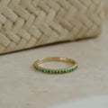 Emerald Wedding Band 925 Sterling Silver Ring | Anima jewels