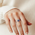 Tanzanite Solitaire Prong Ring | 925 Sterling Silver Stackable Band | Anima jewels