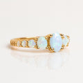 Vintage Oval Opal Engagement Ring | 925 Sterling Silver Halo Band | Anima jewels