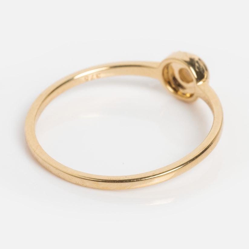 Dainty Pearl Ring | Twisted Bezel Sterling Silver Stacking Band | Anima jewels