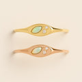 Marquise Opal Starburst Ring | 925 Sterling Silver Celestial Band | Anima jewels