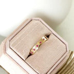 Ruby Pave Wedding Band Thick 925 Sterling Silver Ring | Anima jewels