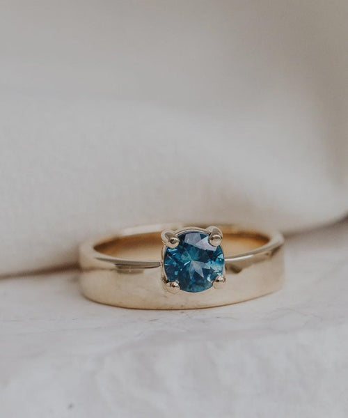 Montana Sapphire Two-Stone Geometric Ring | 925 Sterling Silver Band | Anima jewels