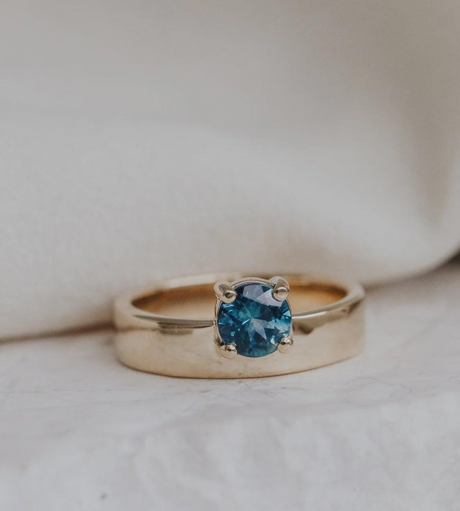 Montana Sapphire Two-Stone Geometric Ring | 925 Sterling Silver Band | Anima jewels