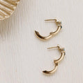 London Blue Topaz Duo Huggie Hoops in 14k Gold Plated Silver | Anima Jewels
