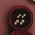 Duo Bezel Round Diamond Stud Earrings in Solid 14k Gold | Anima Jewels