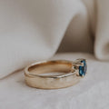 Montana Sapphire Two-Stone Geometric Ring | 925 Sterling Silver Band | Anima jewels