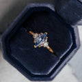 Marquise Tanzanite Engagement Ring Blue Gemstone Cluster | Anima jewels