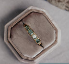 Four Stone Montana Sapphire Emerald Cut Silver Band | Anima jewels