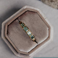 Four Stone Montana Sapphire Emerald Cut Silver Band | Anima jewels