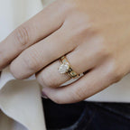 Star Emerald Stacking Eternity Ring Silver Celestial Band | Anima jewels