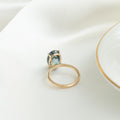 Oval Montana Sapphire Ring | 925 Sterling Silver Vintage Geometric Band | Anima jewels