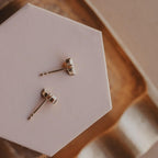 Duo Pear Diamond Stud Earrings in Solid 14k Gold | Anima Jewels