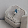 Montana Sapphire Square Cut Ring | Sterling Silver Statement Band | Anima jewels