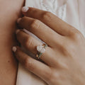 Dainty Emerald Stacking Eternity Ring Silver Modern Band | Anima jewels